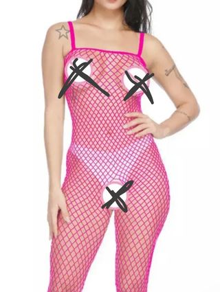 Body Rejilla fucsia agujero inferior Lencería sexy