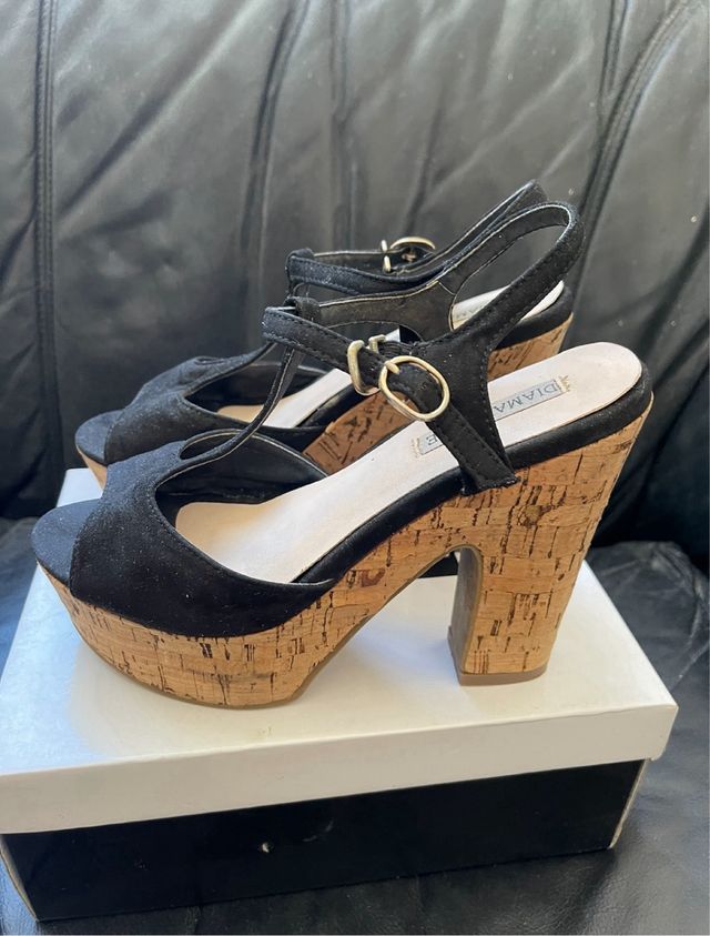 Sandali DIAMANTIQUE neri - zeppa