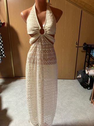 Vestido playero blanco crochet
