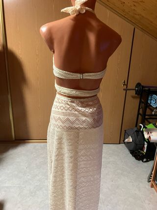 Vestido playero blanco crochet