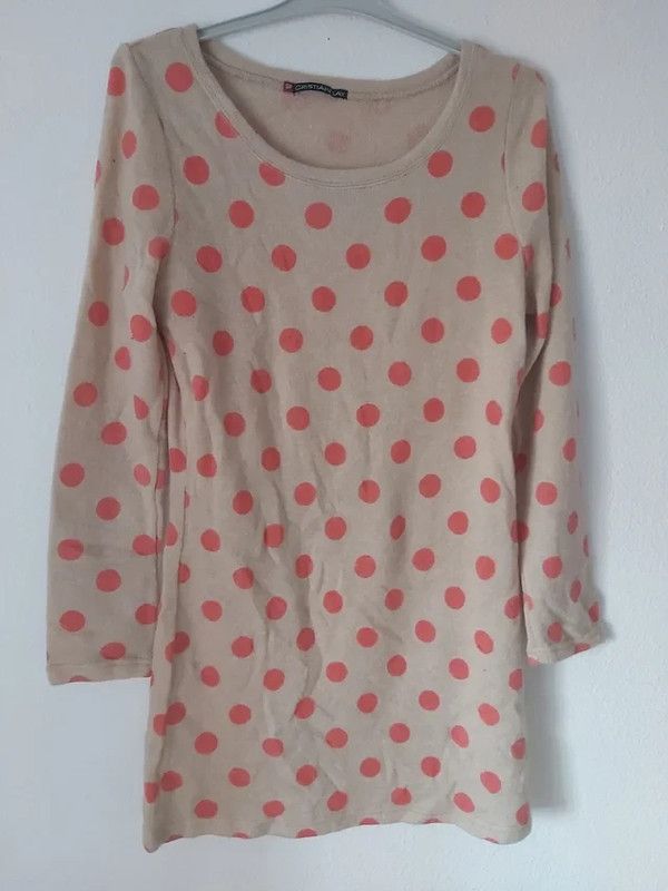 Vestido Cristian Lay lunares beige