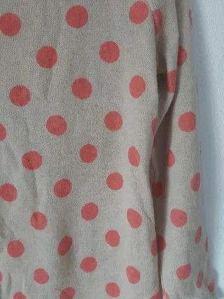 Vestido Cristian Lay lunares beige