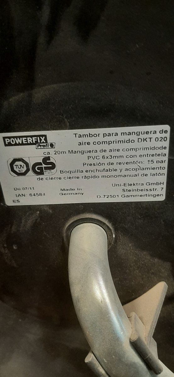 Manguera aire compresor enrollador,
