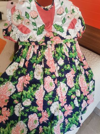 Vestido niña flores -talla 2-3 años