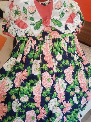 Vestido niña flores -talla 2-3 años