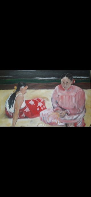 Dipinto ad olio - le ragazze di Gauguin