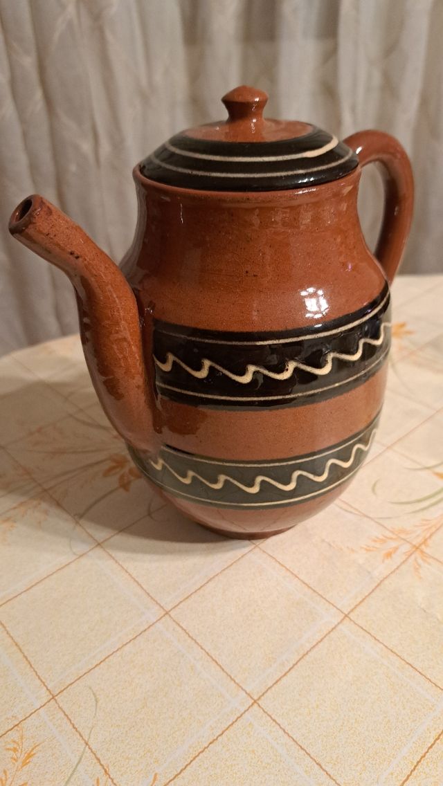 Juego café/té barro rústico + platos + botijo