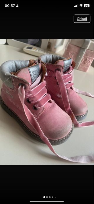 Scarponcini Geox rosa bimba n.21