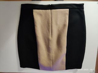 Falda Zara negra-beige