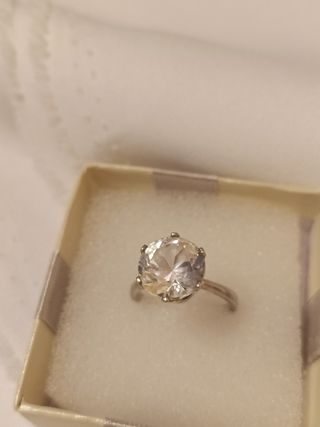 Vintage Anillo plata ley- HB,Circonita gran tamaño