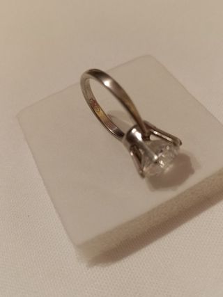Vintage Anillo plata ley- HB,Circonita gran tamaño