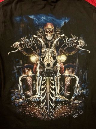 Camiseta calavera moto talla-M