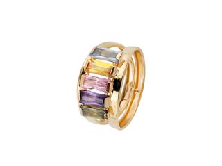 anillo oro 18k con piedra con circonita