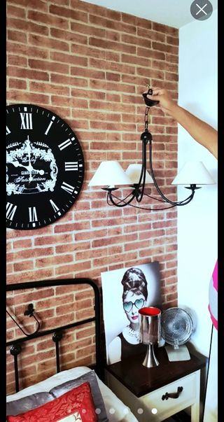 Lampara forja 3 brazos rústico