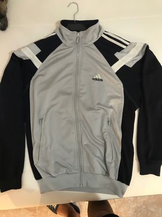Chaqueta Adidas retro azul y gris