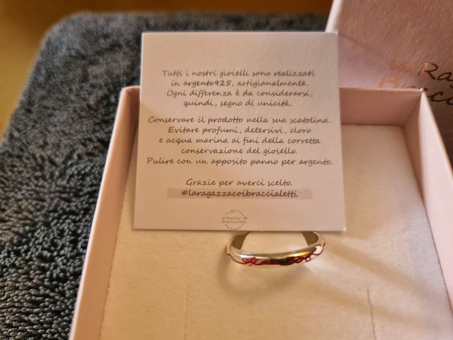 Anello Artigianale Argento 925 Filo Rosso (Nuovo)