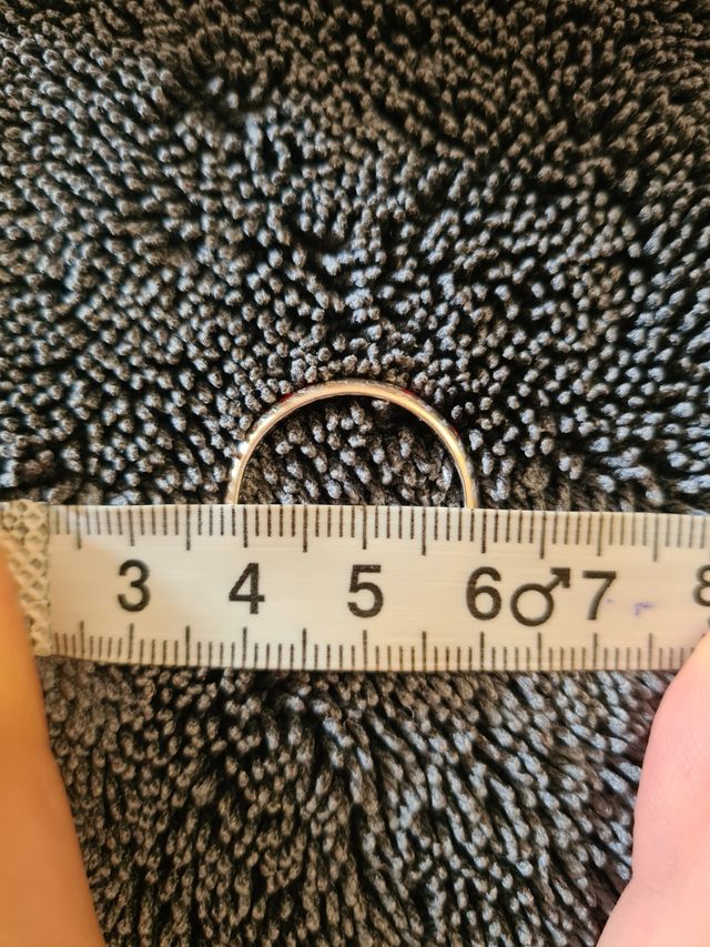 Anello Artigianale Argento 925 Filo Rosso (Nuovo)