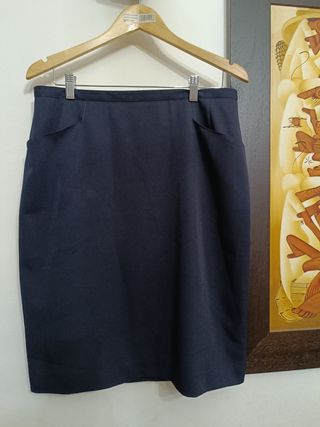 Falda negra recta talla L/XL 42 cm cintura y 60 lg