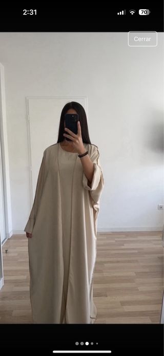 Vestido y Kimono beige