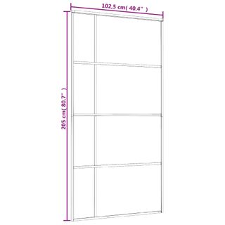 vidaXL Puerta corredera ESG vidrio y aluminio