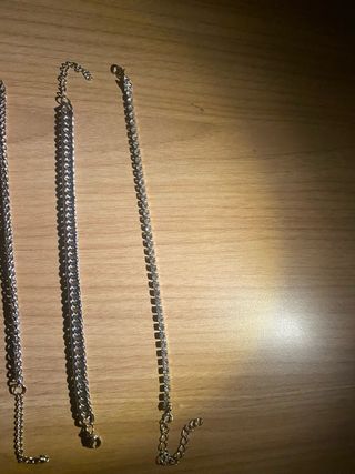 Pulseras cubanas plata - 7 unidades