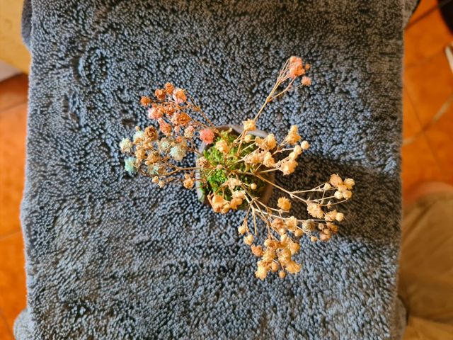 Mini Kokedama Artigianale con Fiori Secchi