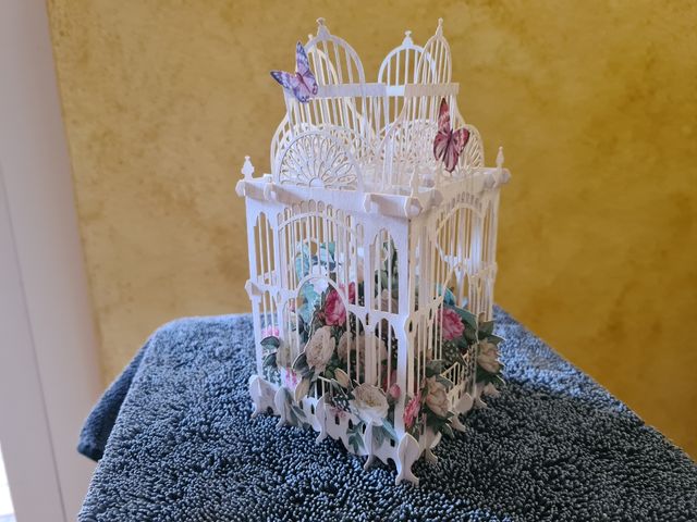 Biglietto Pop-Up 3D Gabbietta Fiori Romantica