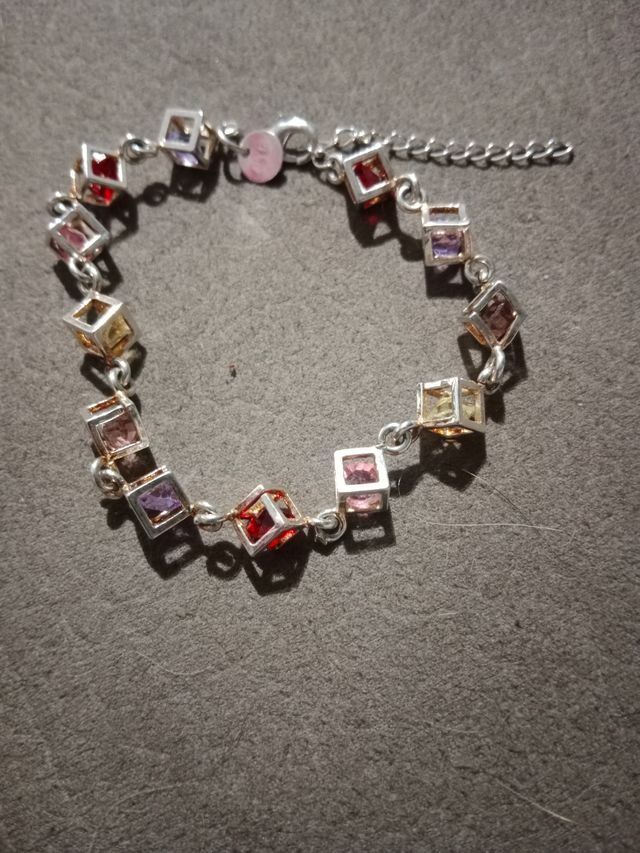 Pulsera multicolor plata