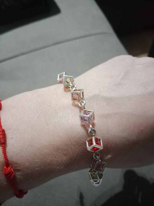 Pulsera multicolor plata