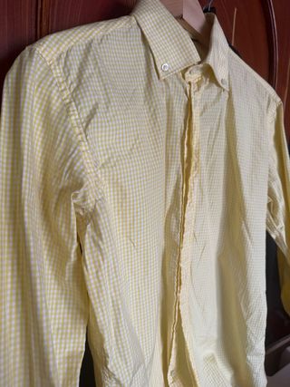 Camisa Zara Hombre Amarilla Slim Fit