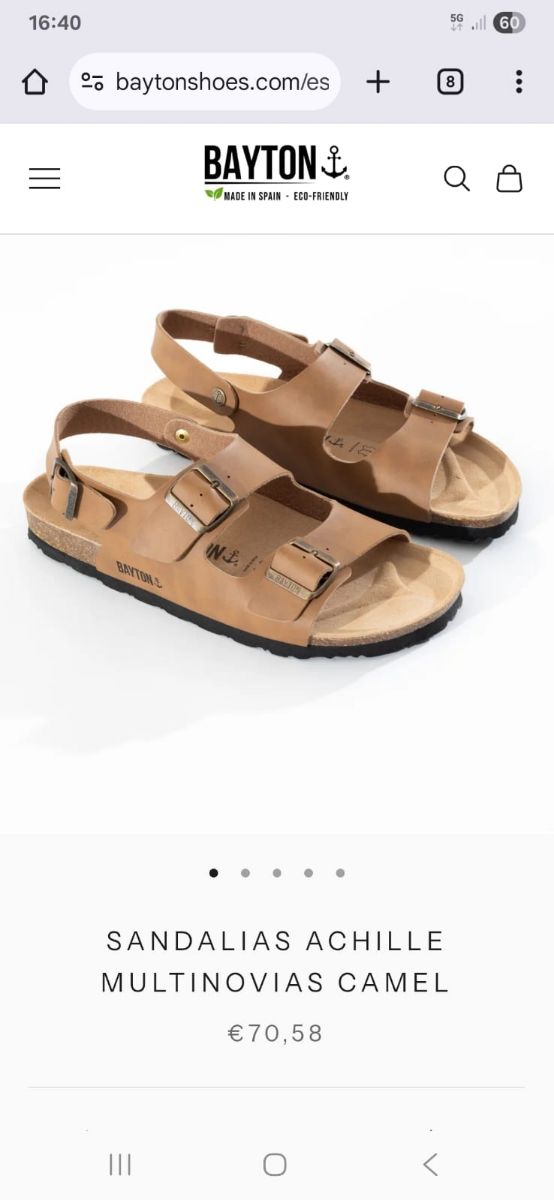 Sandalias Bayton marrón, talla 44