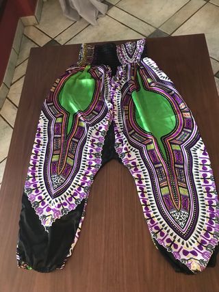 Pantaloni harem viola-nero
