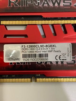 G.SKILL Ripjaws X DDR3 1600 8GB (2x4GB)