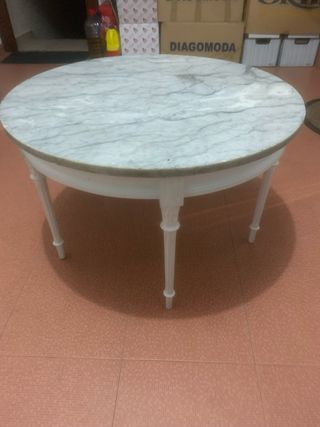 Mesa redonda mármol blanco 