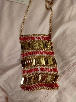 Collana Dixie dorata e rossa