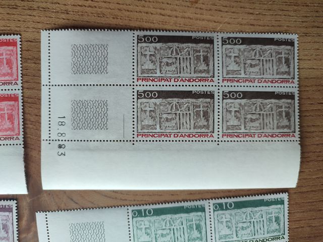 Esquina con fecha Andorra 1983 (x9)