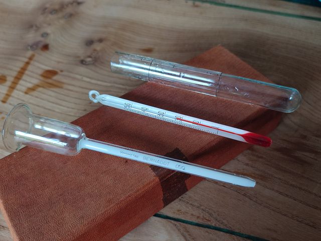 Vinómetro antiguo de vidrio Bernardot