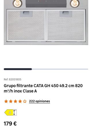 Campana extractora cocina Cata GH 450 - 49.2cm