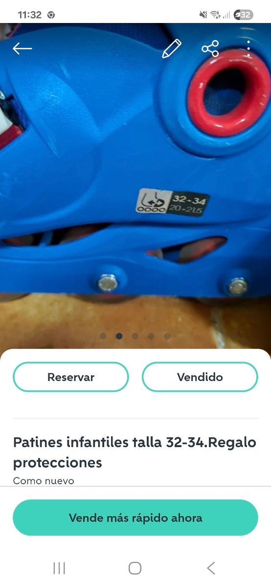 Patines 32-34 +protecciones+regalo Skate monopatín