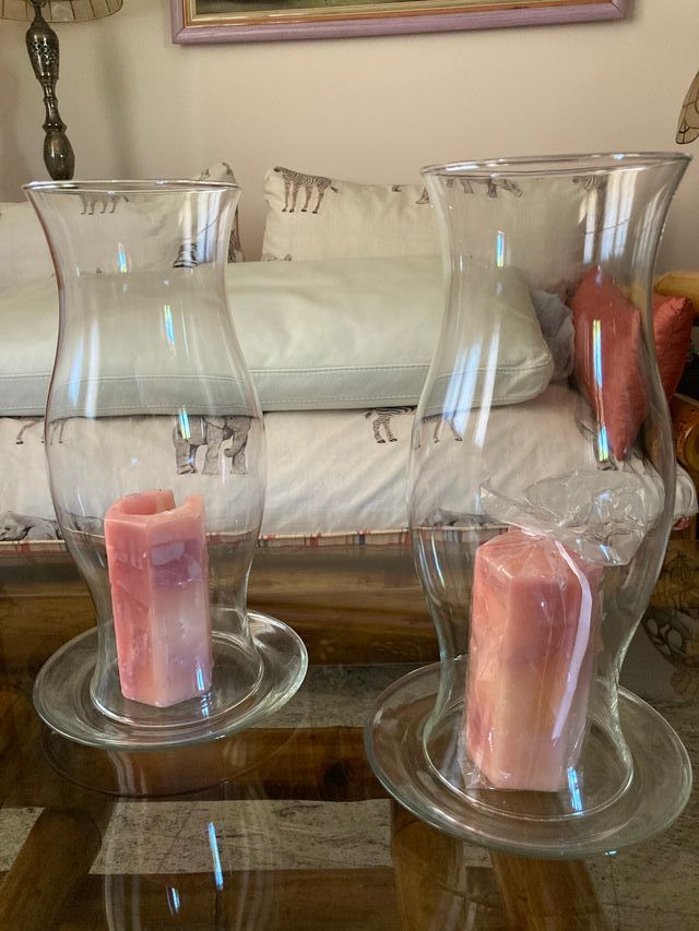 2 Velones Decorativos de cristal