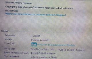 Portátil Toshiba negro