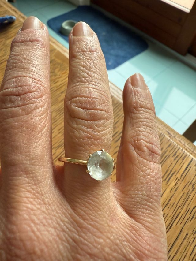 Anello oro 585 acquamarina