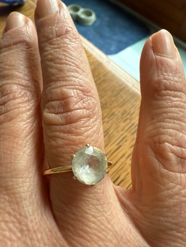 Anello oro 585 acquamarina