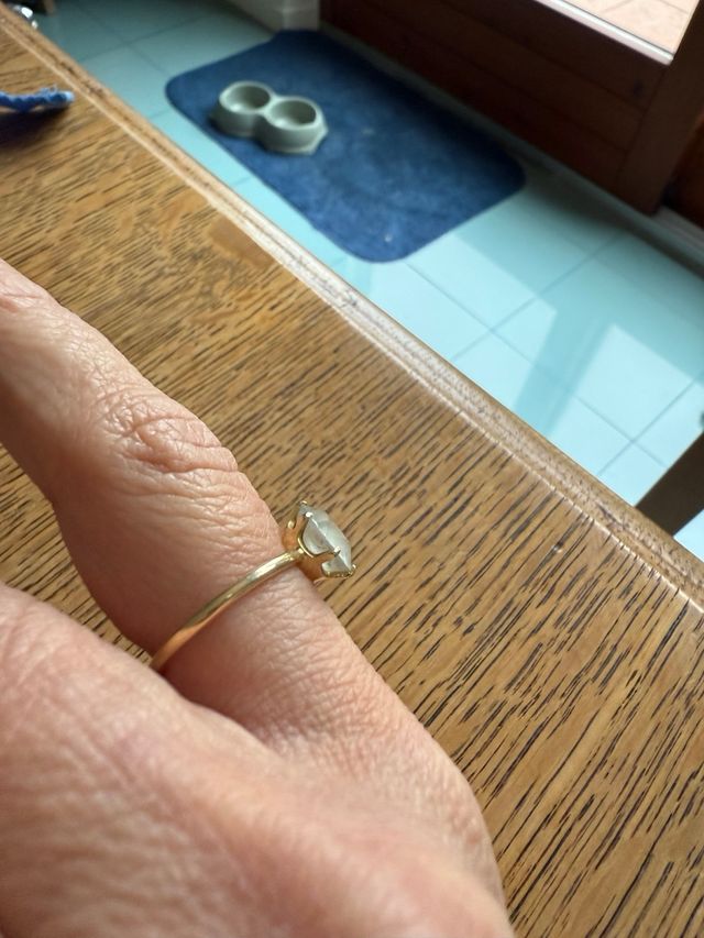 Anello oro 585 acquamarina