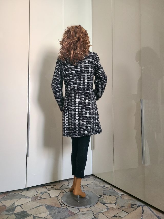 Cappotto Tartan bianco e nero