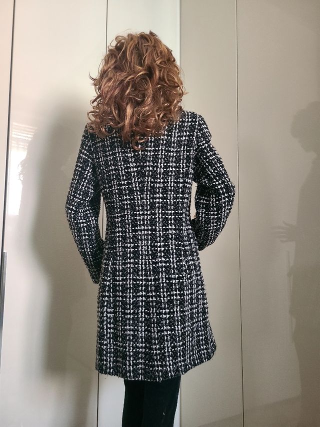 Cappotto Tartan bianco e nero