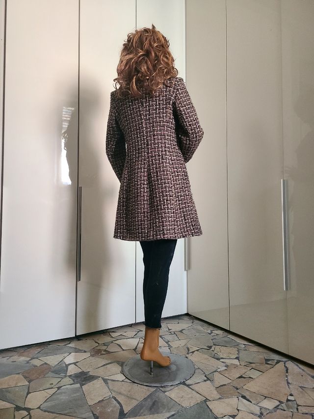 Cappotto Tartan rosa e multicolore