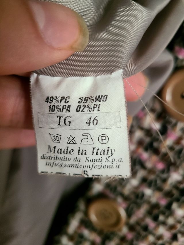 Cappotto Tartan rosa e multicolore