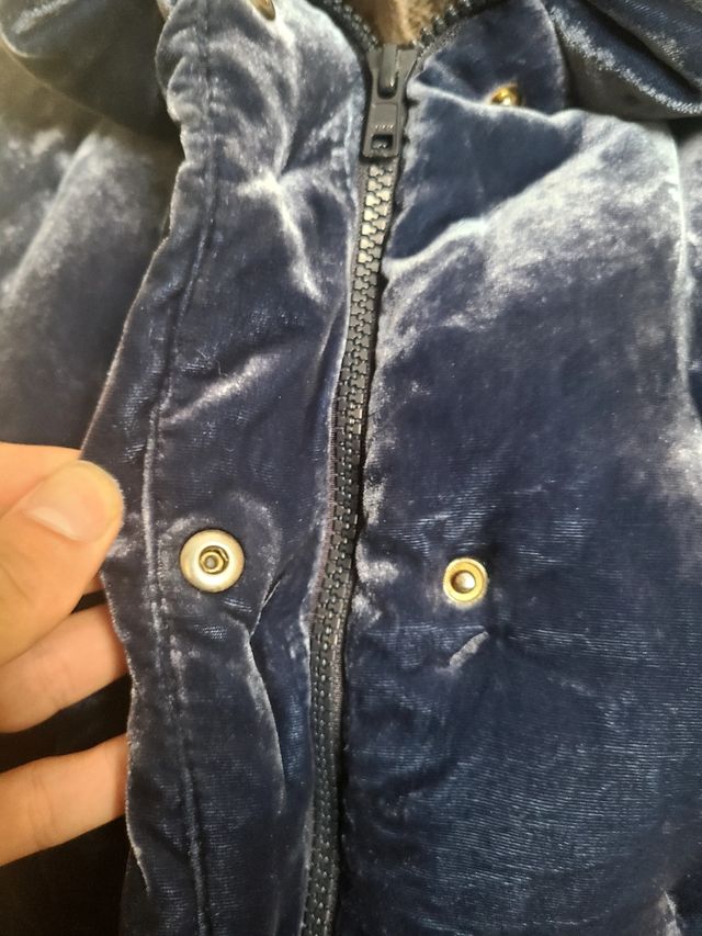 Giacca Piumino Velluto Blu