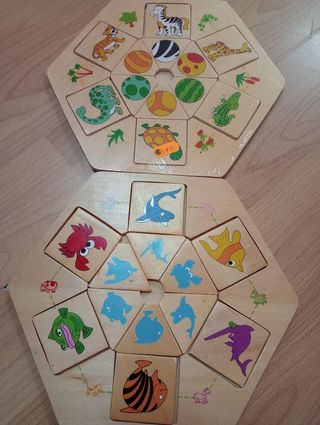 2 Rompecabezas de madera animales